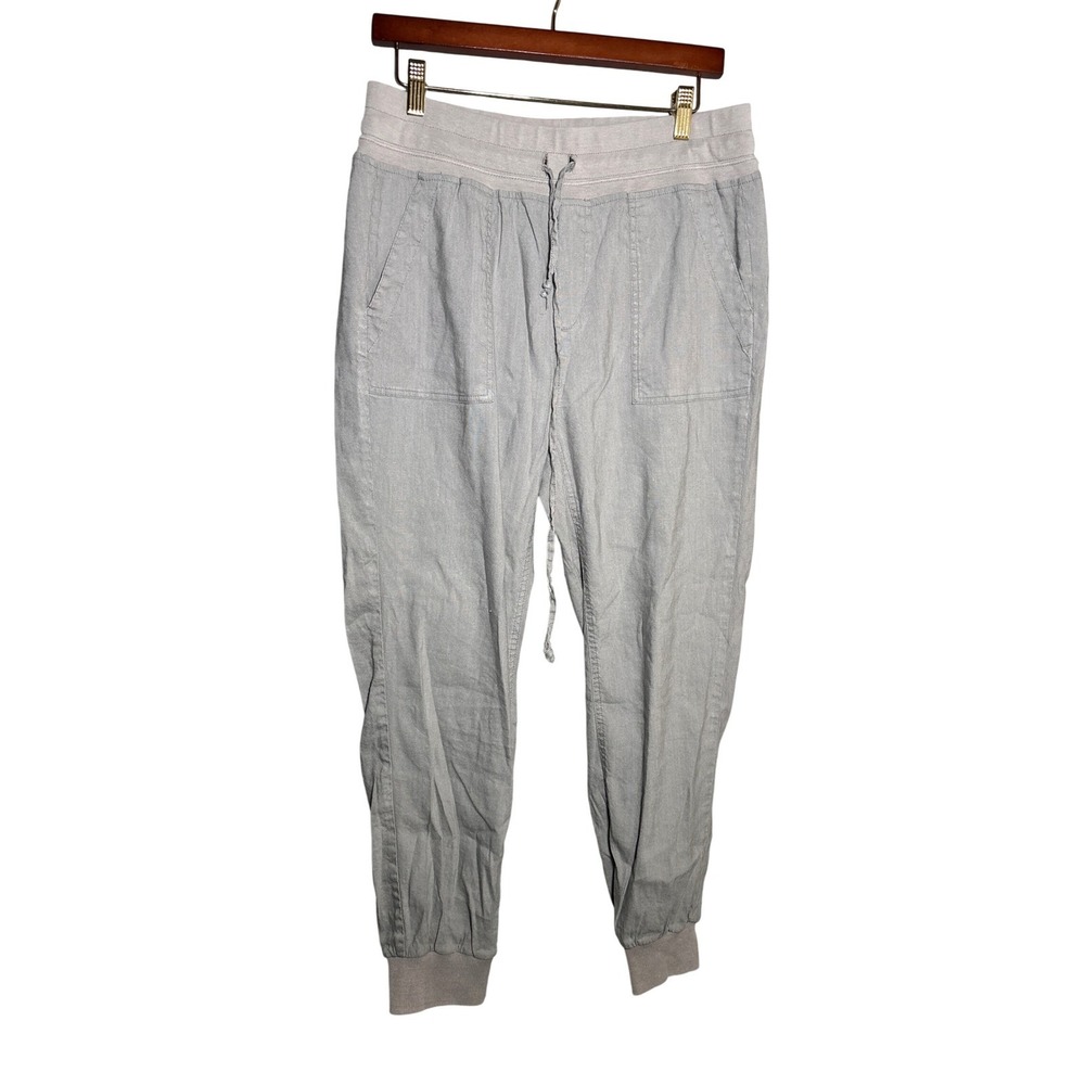 KUT from the Kloth M Grey Linen Blend Jogger Pants Womens Casual Lightweight